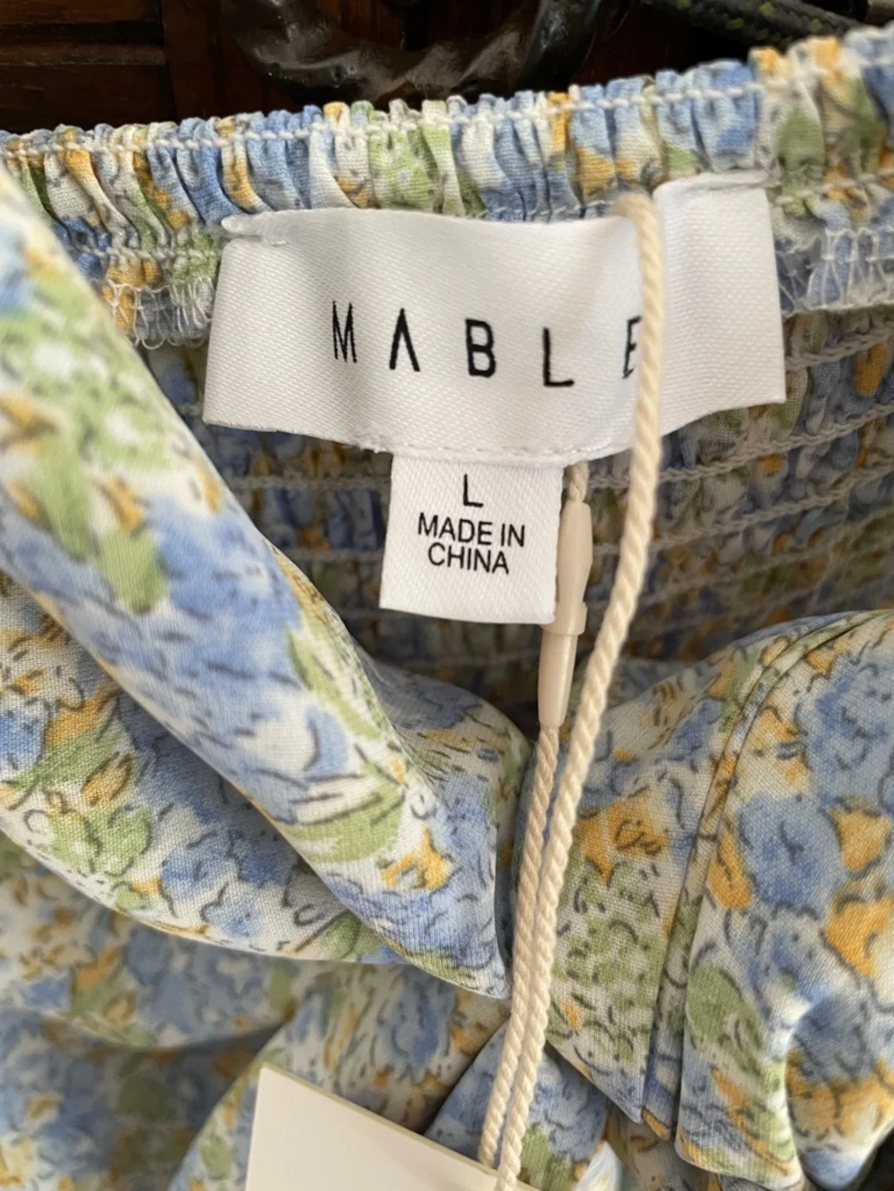 Mable Tie-Front Midi Dress with Smocking. Large. - Picture 4 of 16